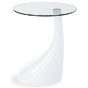 Odkládací stolek, sklo/bílý plast