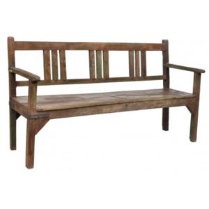 Industrial style, Dřevěná lavice s opěradlem 87x185x42cm (1547)