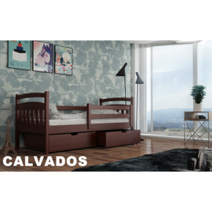 Masivní postel SOLO 80x200 cm s úložným prostorem - calvados