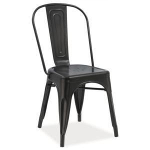 Jídelní kovová židle LOFT černá mat