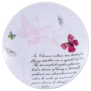 Dezertní talíř Bergner Pink Butterfly, 19 cm