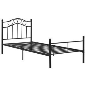 [en.casa]® Kovová postel HTMB-90B - 90 x 200 cm - černá