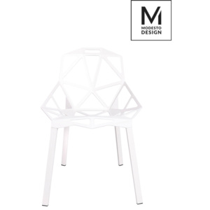 KHome MODESTO židle SPLIT MAT bílá - polypropylén, kovový základ