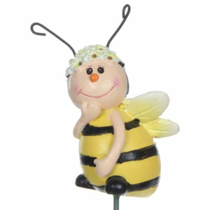 Zápich polyresinová beruška nebo včela 31cm žlutá včela