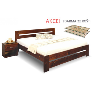 Dřevěná postel s rošty Berni, , masiv smrk , 180x200 cm