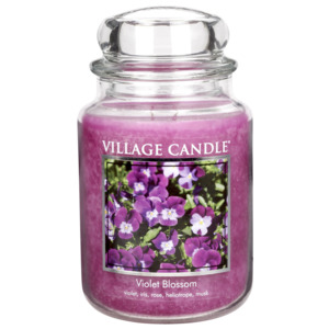 Svíčka ve skle Violet blossom - velká