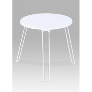 Odkládací stolek bílý MDF mat, kovové nohy GC3843 WT Autronic