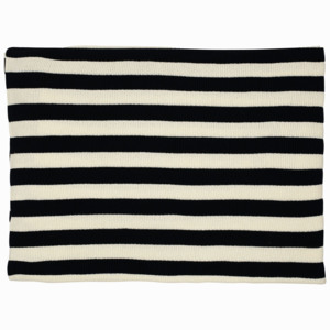 Pletená deka Stripe black & white 130x160 cm