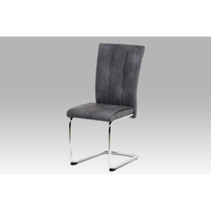 Jídelní židle koženka šedá chrom DCH-192 GREY