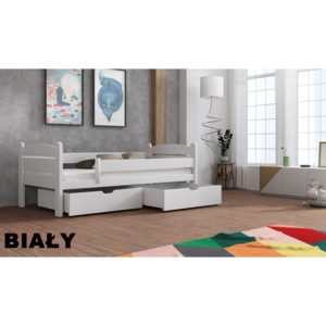 Dřevená postel s úložným prostorem Maci 80x180 cm odstín bílá