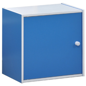 DECON CUBE box s dvířky modrý