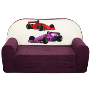 Fimex Dětská rozkládací mini pohovka Formule fialová