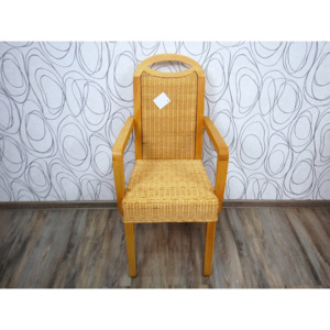 Jídelní židle křeslo 15432A 100x50x50 cm ratan dřevo