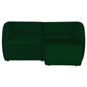 Zelená modulová dvoumístná pohovka s lenoškou Norrsken Ebbe