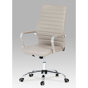 Kancelářská židle, koženka lanýžová, chrom, houpací mechanismus