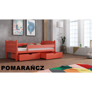 Dřevená postel s úložným prostorem Maci 80x180 cm odstín oranžová
