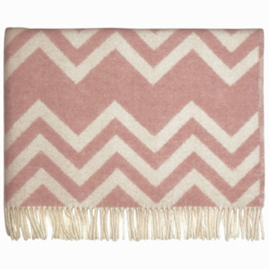 Vlněná deka Ziggy pale pink 130x180 cm