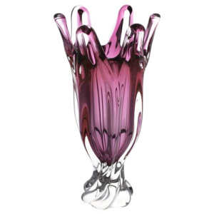Váza Hutní sklo, barva rubín, výška 350 mm