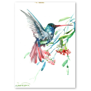 Autorský plakát Humming Bird Flowers od Surena Nersisyana, 42 x 30 cm