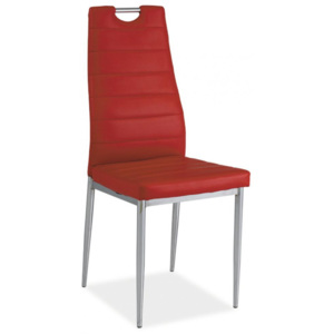 Jídelní čalouněná židle H-260 červená/chrom