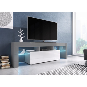 TV stolek TORO 138 (šedá-bílá) SKLADEM 7ks (Moderní televizní stolek s)