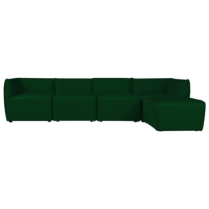 Zelená modulová čtyřmístná pohovka s lenoškou Norrsken Ebbe