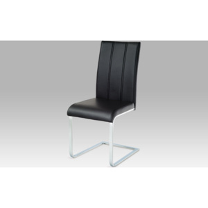 Autronic Jídelní židle chrom / koženka černá WE-5027 BK