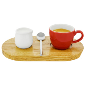 Clap Design Oval Porcelain - Espresso set (dub) Barva: Červená, Velikost šálku: Espresso 80 ml