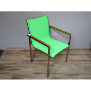 Zahradní židle křeslo 15463A 86x56x60 cm dřevo kov textilie