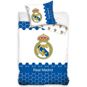 Tiptrade bavlna povlečení Real Madrid Modro-Bílé 140x200 70x80 Bavlna