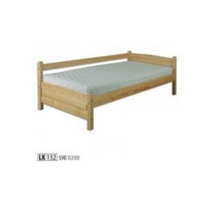 Masivní dřevěná postel -jednolůžko DN132 borovice masiv 90x200 cm NELAKOVANÁ