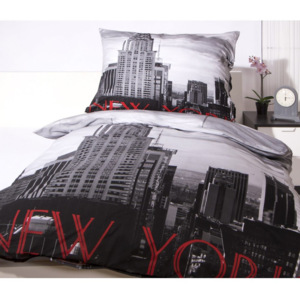 XPOSE ® 3D bavlněné povlečení Exclusive NEW YORK red 140x200/70x90cm