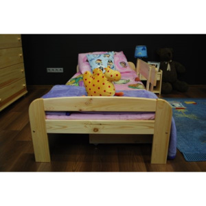 Kvalitní postel 100 x 200 cm z borovicového masivu Lenia 03 - dub