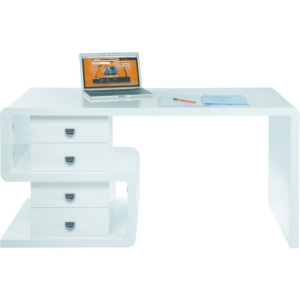 Bílý pracovní stůl se 4 zásuvkami Kare Design Snake, délka 150 cm