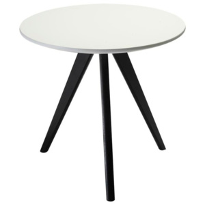 Černo-bílý konferenční stolek s nohami z dubového dřeva Furnhouse Life, Ø 48 cm