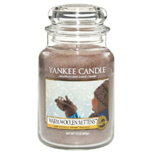 Vonná svíčka Yankee Candle Warm Woolen Mittens - Teplé vlněné rukavice Classic Velká 625 GRAMŮ