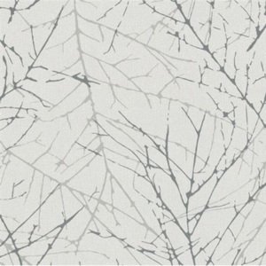 Vliesové tapety na zeď Collection 2 6716-10, metalické větvičky šedé na bílém podkladu, rozměr 10,05 m x 0,53 m, P+S International