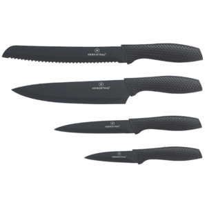 4-dílná sada nožů FONDA s antiadhezní vrstvou | černá