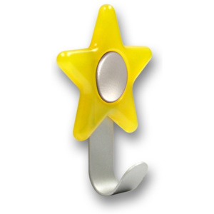 Nábytkový dětský věšák Hvězdička žlutá (Nástěnný dětský háček Hvězdička žlutá)