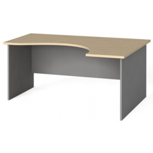 B2B Partner Rohový kancelářský pracovní stůl PRIMO, zaoblený 160 x 120 cm, bříza, pravý + Záruka 7 let