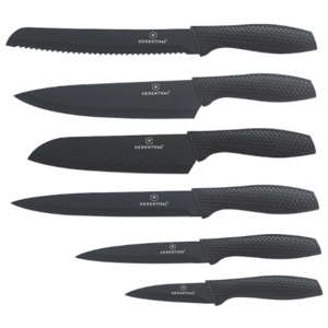6-ti dílná sada nožů FONDA s antiadhezní vrstvou | černá