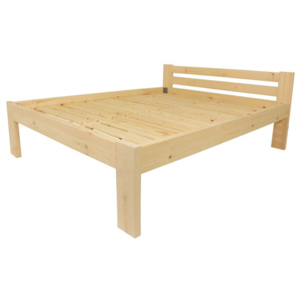 Gaboni 55335 Dřevěná postel 160 x 200 cm - přírodní lak - včetně roštů