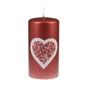 Svíčka Unipar Softness red pillar - červená barva 594 GRAMŮ