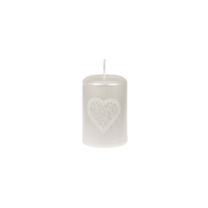 Svíčka Unipar Softness white pillar - bílá barva 108 GRAMŮ