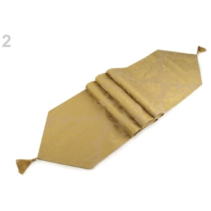Stoklasa Běhoun se střapci 33x178 cm - 2 béžová písková zlatá