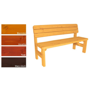 Gaboni Darina 55579 Zahradní dřevěná lavice s opěradlem - s povrchovou úpravou - 150 cm