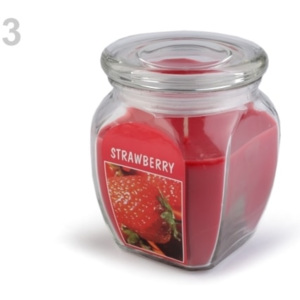 Stoklasa Vonná svíčka ve skle velká - 3 (Strawberry) červená jahoda