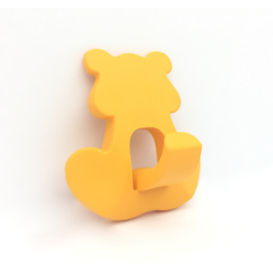 Nábytkový dětský věšák Medvídek žlutý (Nástěnný dětský háček Medvídek žlutý)