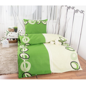 XPOSE ® Bavlněné povlečení na 2 postele MAGDA zelená, 140x70/70x90cm