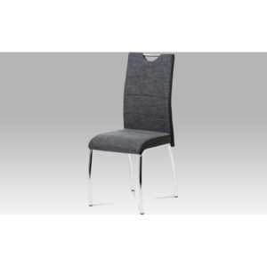 Artium Jídelní židle | látka a koženka | chrom | 42x43x99x47cm Barva: černá